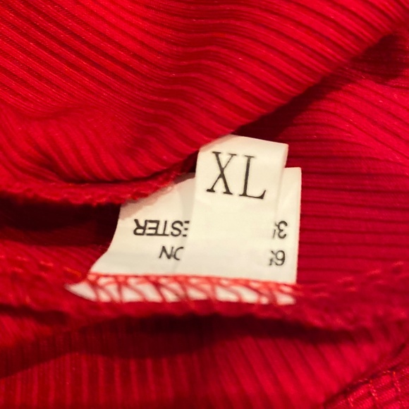 Women's Ribbed Long Puff Sleeve Ruffle Hem Mini Dress - Picture 4 of 5